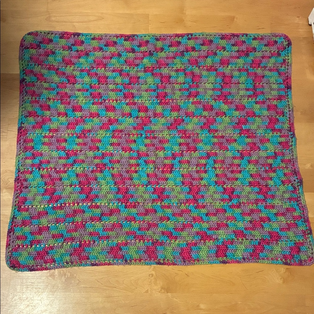 Colorful HandKnit Baby Blanket